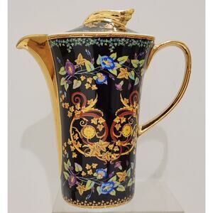 Rutherford Gold Ivy Italy Black Gold Teapot 10"